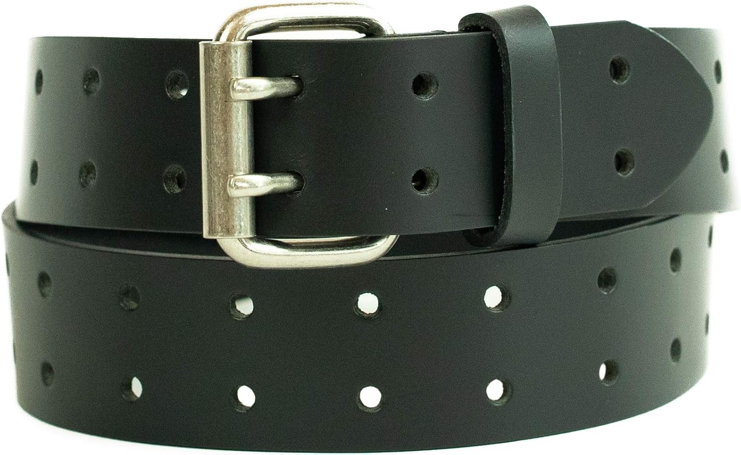 Men's Leather Double Prong Belt - Image 2