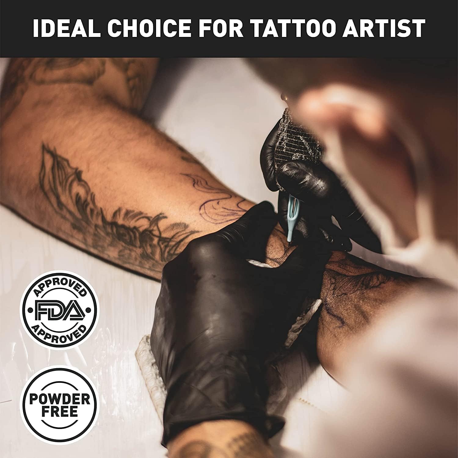 OKIAAS Black/Pink Vinyl Disposable Gloves Latex Free, Food Grade, 5 mil, Cooking, Cleaning, Hair Dye, 50/100/200/1000 Count - Image 4