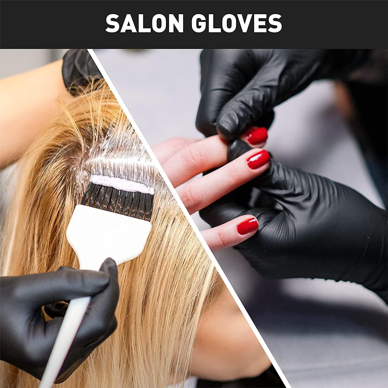 OKIAAS Black/Pink Vinyl Disposable Gloves Latex Free, Food Grade, 5 mil, Cooking, Cleaning, Hair Dye, 50/100/200/1000 Count - Image 5