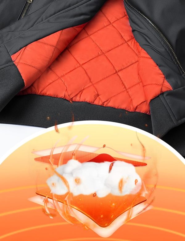 Men's Jackets-Bomber Jacket Fall Winter Warm Windbreaker Full Zip Casual Padded Coats - Image 4