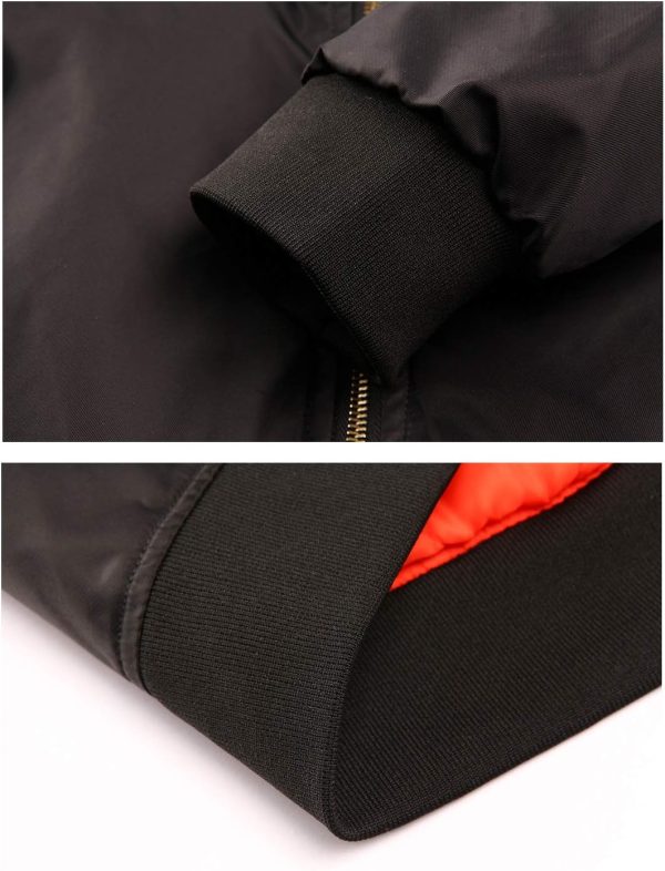 Men's Jackets-Bomber Jacket Fall Winter Warm Windbreaker Full Zip Casual Padded Coats - Image 5