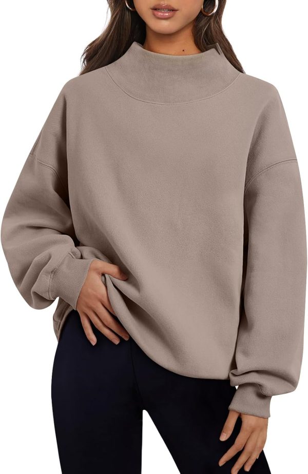 Womens Oversized Sweatshirts Turtleneck Pullover Long Sleeve Hoodies Tops Fall Fashion Outfits 2024 Clothes